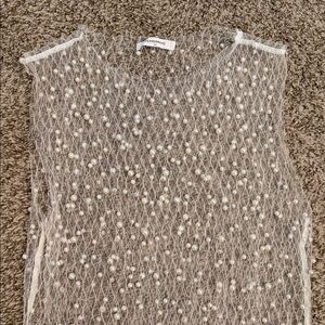 Peppermayo White Pearl Mesh Cover Up